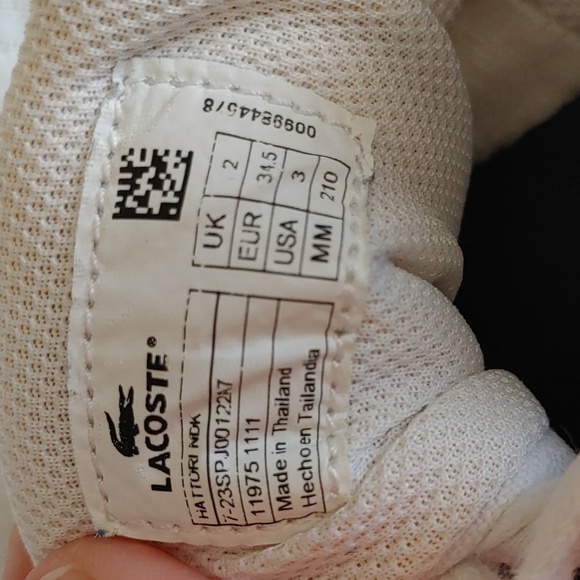 Boys Lacoste Hattori NDK Sneaker Youth Size 3 - Picture 6 of 10